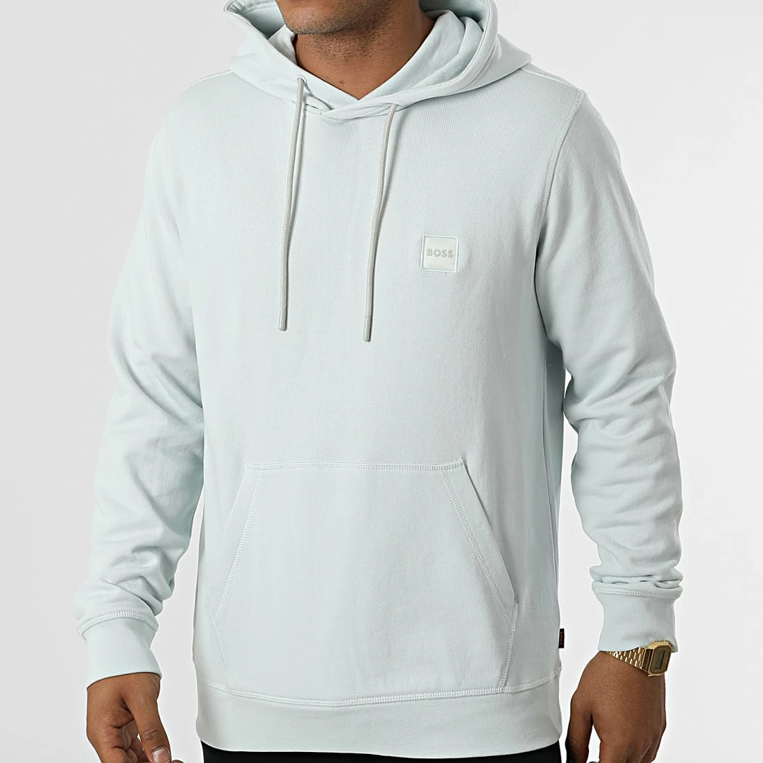 Offres 🌟 Sweat Capuche 50468445 Bleu Clair de BOSS 🔔