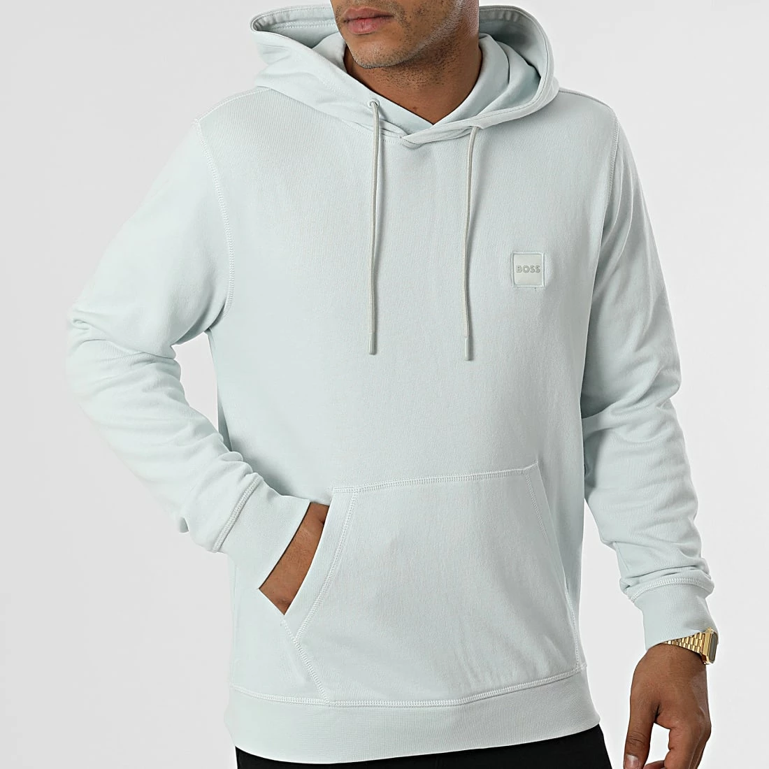 Offres 🌟 Sweat Capuche 50468445 Bleu Clair de BOSS 🔔 – Image 3