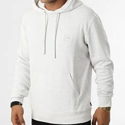 Offres 🥰 Sweat Capuche 50468445 Gris Clair Chiné de BOSS 🌟