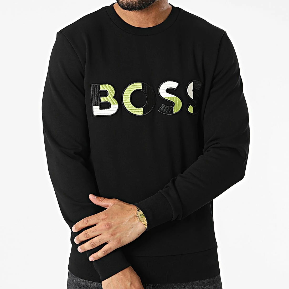 Offres ✨ Sweat Crewneck 50471679 Noir de BOSS 🎁 – Image 3