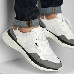 Acheter 🔔 Baskets Dean Runner 50474955 Open White de BOSS 🤩
