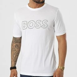 Coupon 🌟 Tee 👚 Shirt 50472399 Blanc de BOSS 🌟