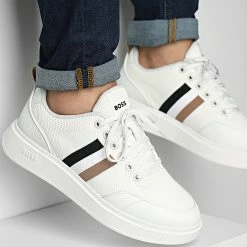 Coupon 👏 Baskets Bulton Runner 50474953 White de BOSS 😀