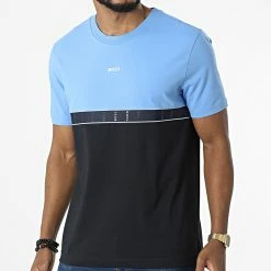 Meilleure affaire 🎁 Tee 👚 Shirt 50477241 Bleu Clair Noir de BOSS 🧨