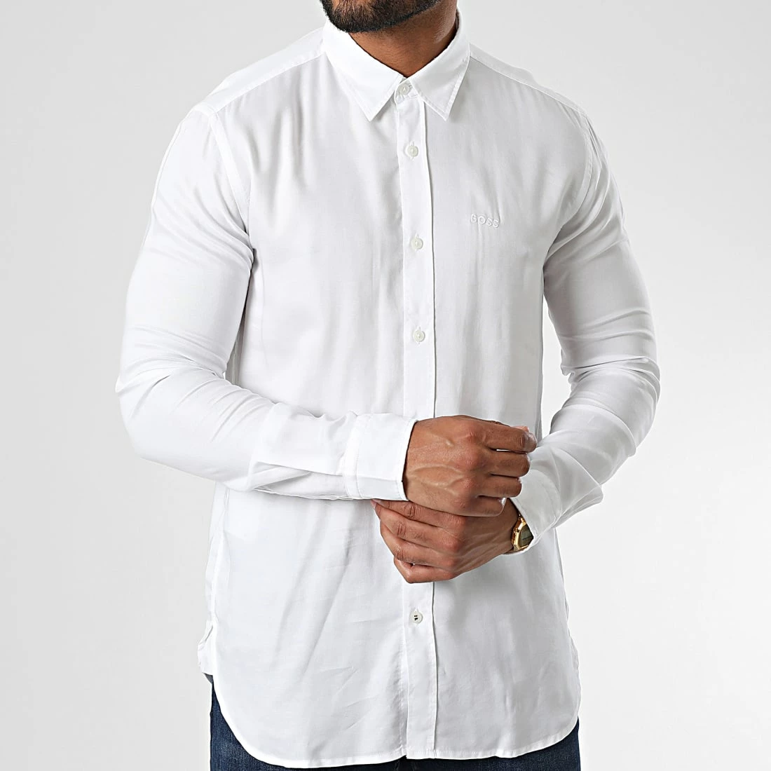 Coupon 👍 Chemise Manches Longues Roger 50477825 Blanc de BOSS ⭐ – Image 3