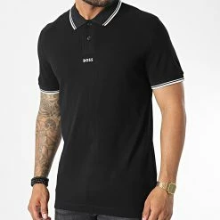 Remise 🔔 Polo Manches Courtes PChup 50468843 Noir de BOSS 💯