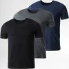 Offres 👍 Lot De 3 Tee 👚 Shirts Classic 50475284 Noir Bleu Marine Gris Anthracite Chiné de BOSS 🎉