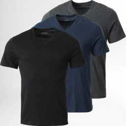 Meilleur prix 🌟 Lot De 3 Tee 👕 Shirts Classic 50475285 Noir Bleu Marine Gris Anthracite Chiné de BOSS 🎉