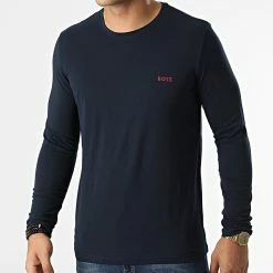 Acheter ❤️ Tee 👕 Shirt Manches Longues 50480541 Bleu Marine de BOSS ✔️