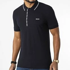 Sortie 💯 Polo Manches Courtes 50481706 Bleu Marine de BOSS 😉