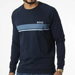 Sortie ✔️ Sweat Crewneck 50480561 Bleu Marine de BOSS 💯