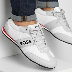 Coupon 🌟 Baskets Rusham Low Profile 50470180 Open White de BOSS ✔️