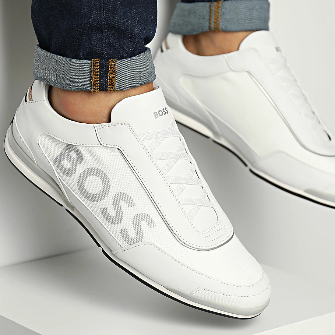 Meilleure affaire 🎁 Baskets Saturn Slon 50480087 White de BOSS 🧨