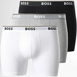 Meilleur prix 🎉 Lot De 3 Boxers 50475282 Noir Blanc Gris Chiné de BOSS ✨
