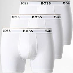 Grosses soldes 🎁 Lot De 3 Boxers 50475282 Blanc de BOSS 😉