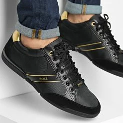 Offres 😀 Baskets Saturn Low Profile 50471235 Black de BOSS 🌟