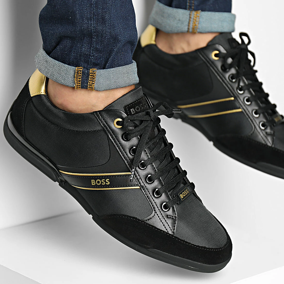 Offres 😀 Baskets Saturn Low Profile 50471235 Black de BOSS 🌟