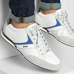 Nouveau ⌛ Baskets Saturn Low Profile 50471235 Open Grey de BOSS 🥰