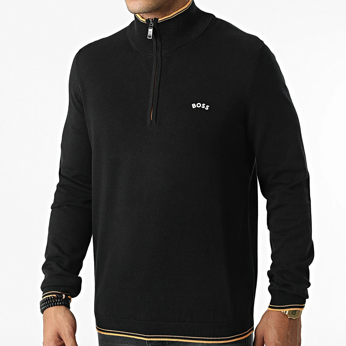 Meilleure affaire 🔔 Pull Col Zippé 50475096 Noir de BOSS 😀