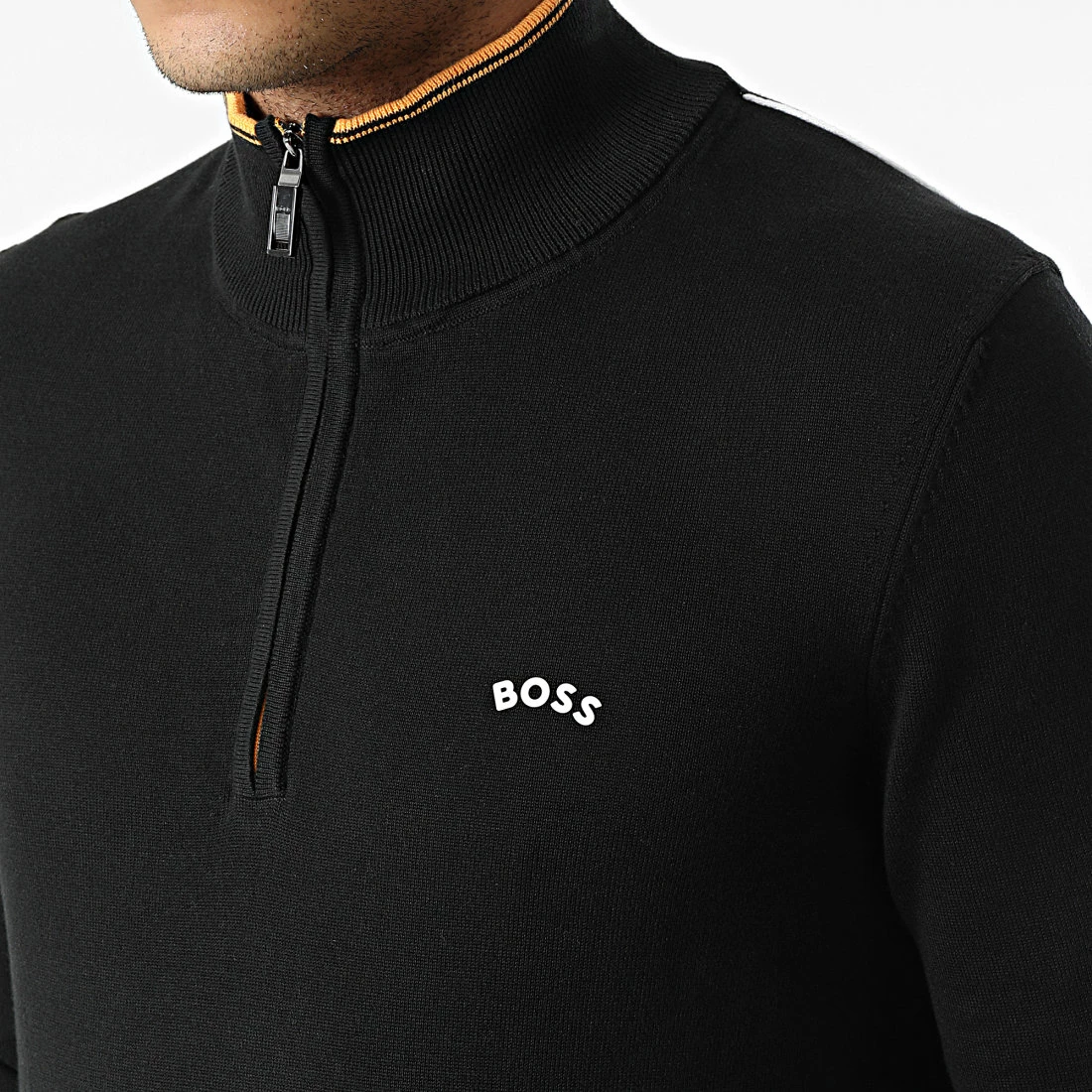 Meilleure affaire 🔔 Pull Col Zippé 50475096 Noir de BOSS 😀 – Image 2