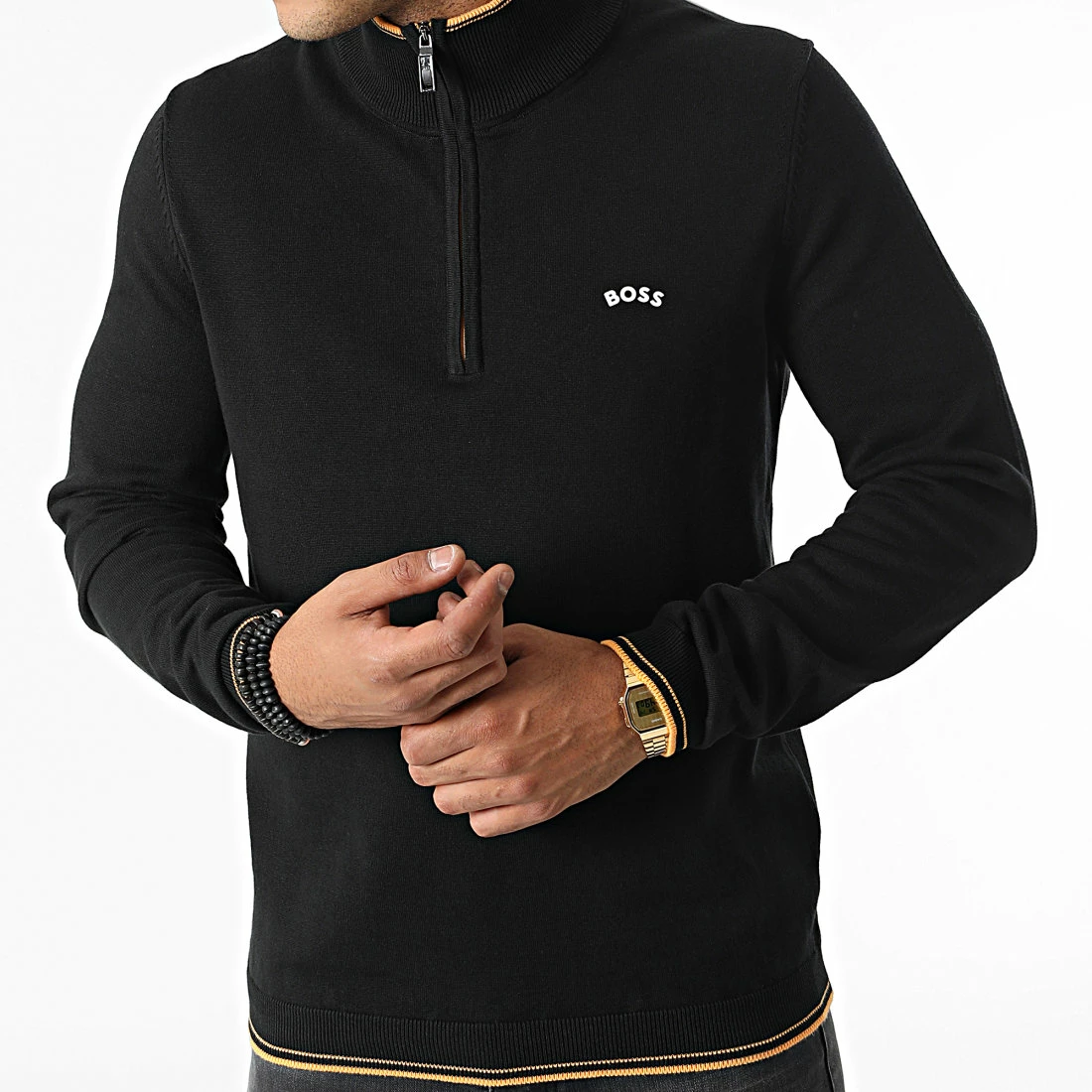 Meilleure affaire 🔔 Pull Col Zippé 50475096 Noir de BOSS 😀 – Image 3