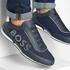 Grosses soldes 👏 Baskets Saturn Slon 50480087 Dark Blue de BOSS 🌟