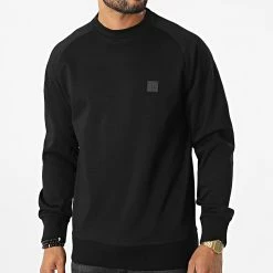 Bon marché ⭐ Sweat Crewneck Stadler 82 50467156 Noir de BOSS 😍