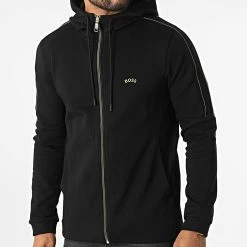Vente flash 🛒 Sweat Zippé Capuche Saggy 2 50477132 Noir Doré de BOSS 🎉
