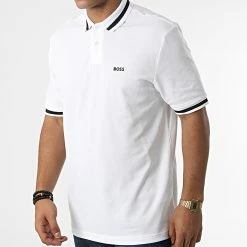 Offres ✨ Polo Manches Courtes 50472024 Blanc de BOSS 💯