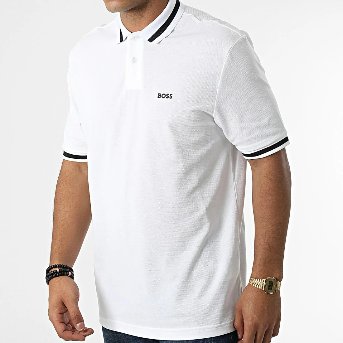 Offres ✨ Polo Manches Courtes 50472024 Blanc de BOSS 💯