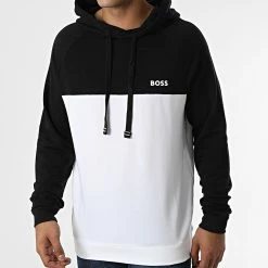 De gros 🌟 Sweat Capuche Fashion 50480687 Blanc Noir de BOSS 👏