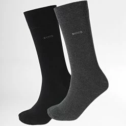 Bon marché 🤩 Lot De 2 Paires De Chaussettes 50467709 Noir Gris Anthracite Chiné de BOSS 🎉