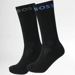 Bon marché 💯 Lot De 2 Paires De Chaussettes 50467707 Noir de BOSS ❤️