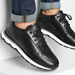 Promo 🔥 Baskets Cuir Arigon Runner 50466891 Black de BOSS 😀