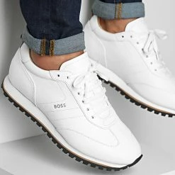 Coupon 👏 Baskets Parkour Runner 50480144 White de BOSS 😍