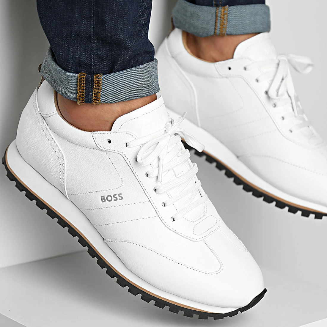 Coupon 👏 Baskets Parkour Runner 50480144 White de BOSS 😍