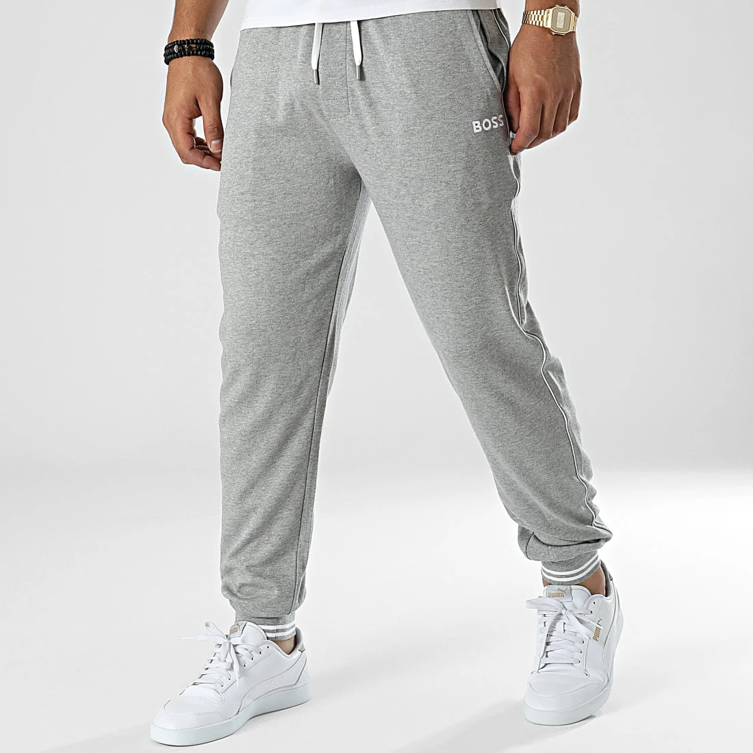 Meilleure affaire 🎉 Pantalon Jogging Core 50469710 Gris Chiné de BOSS 🎁