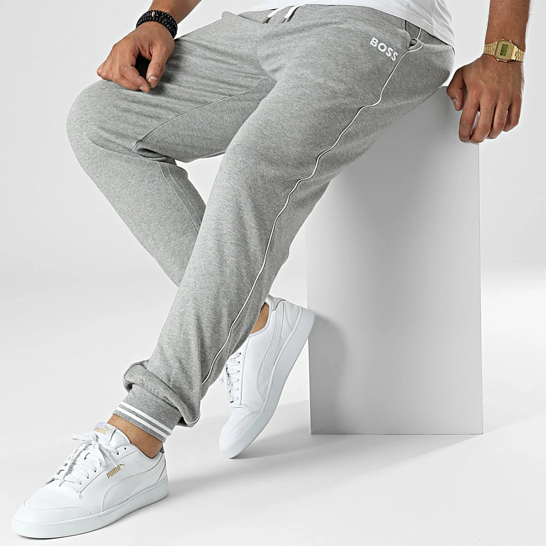 Meilleure affaire 🎉 Pantalon Jogging Core 50469710 Gris Chiné de BOSS 🎁 – Image 3