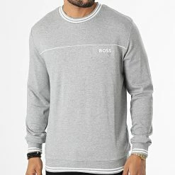 Meilleur prix ⌛ Sweat Crewneck Core 50480658 Gris Chiné de BOSS 😍