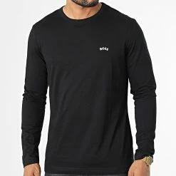 Meilleure vente 😀 Tee 👚 Shirts Manches Longues 50472551 Noir de BOSS 🔥