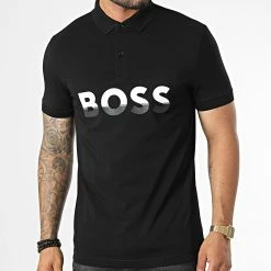 Coupon 🔥 Polo Manches Courtes 50476426 Noir de BOSS 🧨