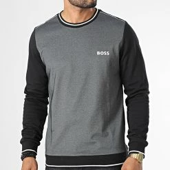 Meilleure affaire 🎉 Sweat Crewneck 50480555 Gris Anthracite Noir de BOSS 👍