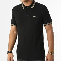 Tout neuf ❤️ Polo Manches Courtes 50468983 Noir de BOSS 👍