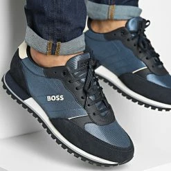 Offres 💯 Baskets Parkour Runner 50470152 Open Blue de BOSS ⭐