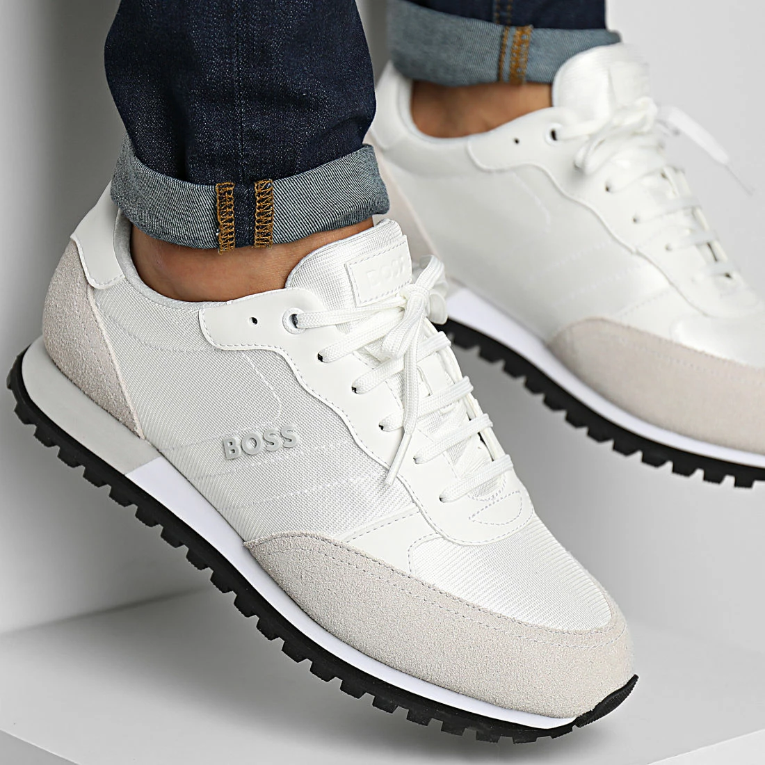 Sortie ✔️ Baskets Parkour Runner 50470152 White de BOSS 😉