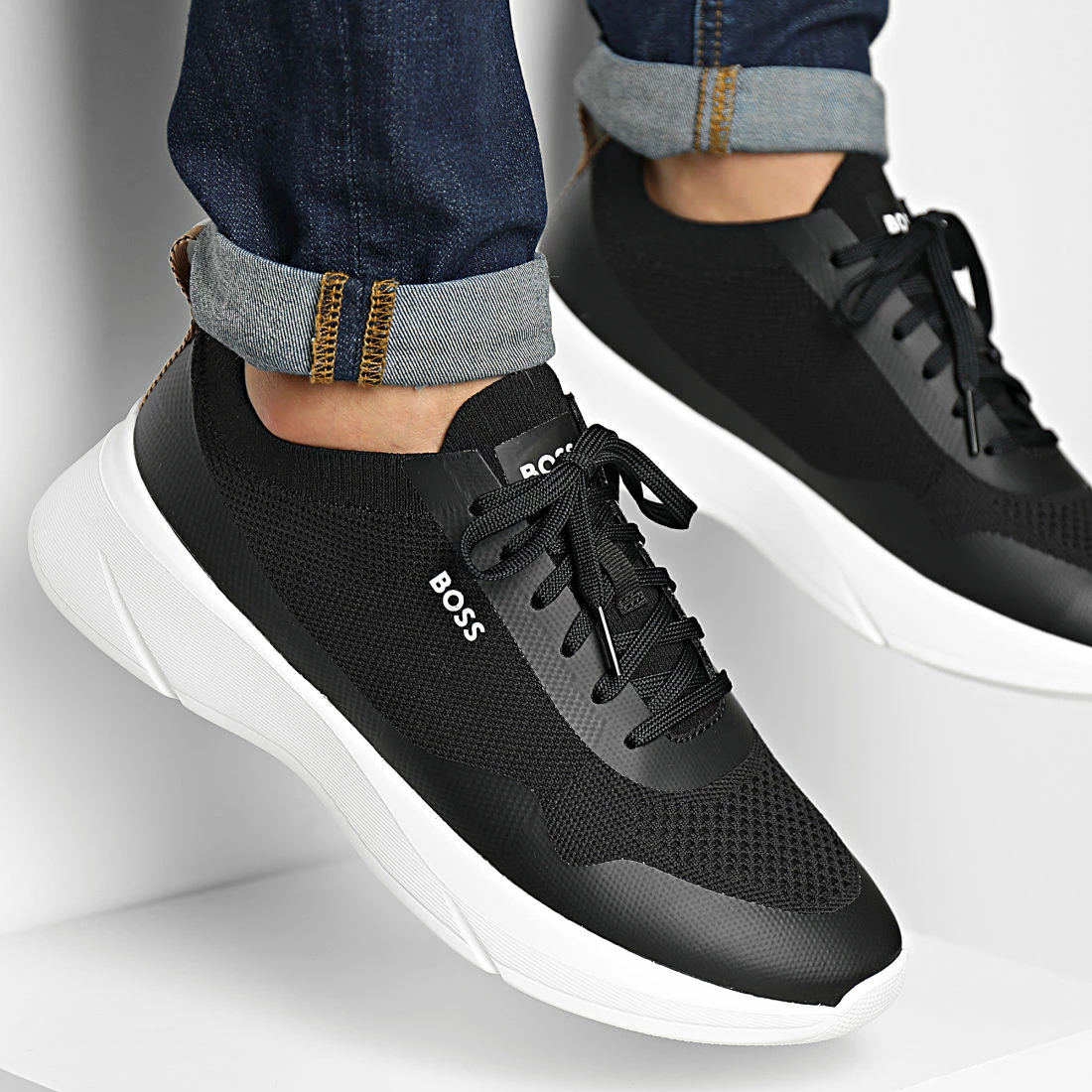 Coupon ✨ Baskets Dean Runner 50480810 Black de BOSS 🎉