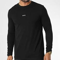 Tout neuf 🛒 Tee 👕 Shirt Manches Longues Chark 50473286 Noir de BOSS 👏