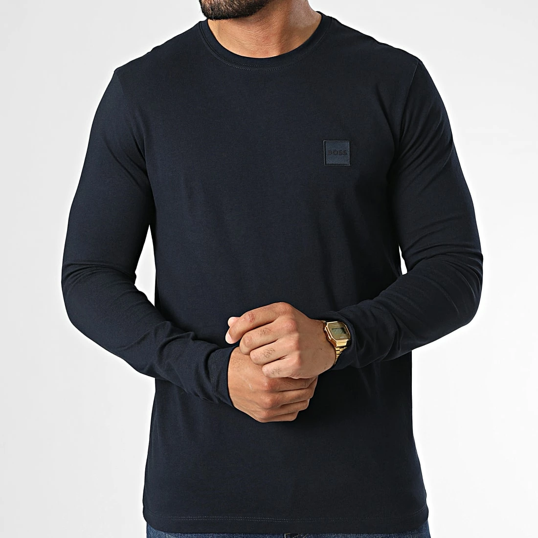 Grosses soldes 😉 Tee 👕 Shirt Manches Longues Tacks 50476192 Bleu Marine de BOSS 😉 – Image 3