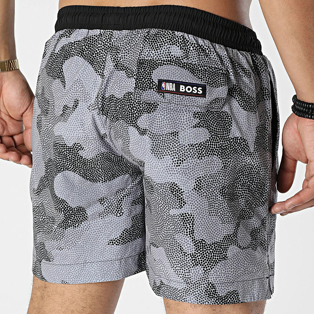 Coupon ⌛ Short De Bain NBA 4.0 50478629 Gris Camouflage de BOSS 🤩 – Image 4