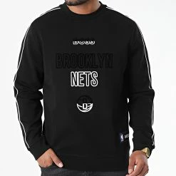 De gros 🔔 Sweat Crewneck NBA Brooklyn Nets Windmill 50477351 Noir de BOSS 🎁
